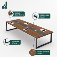 Table de réunion extensible moderne pour salle de conférence, 3 mètres, oblongue, en MDF, ensemble de 10 chaises, mobilier de bureau