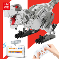 HW TOYS 960 Uds programación de Control remoto Tyrannosaurus Rex juegos de bloques de construcción con Camino, giroscopio niños Rc dinosaurio Robot juguete