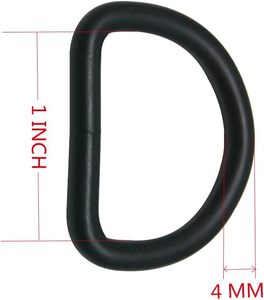 CISONE Boucle en métal en forme de D, nickelée, diamètre intérieur, lot de noir - Product Image 2