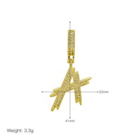 Vente en gros de pendentifs en cuivre plaqué de haute qualité, design tendance, avec 26 lettres anglaises incrustées de zirconium