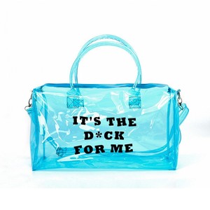Custom Color Clear Overnight <b>Bag</b> Pvc Duffle Handbag with Letter Oem Fashion Unisex Spend the Night Duffel <b>Bag</b> Over Night <b>Bags</b> - Product Image 1