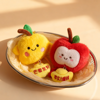 Porte-clés en peluche créatif en forme de fruits (Pomme, Mangue, Pamplemousse) pour sac à dos, cadeau, fabriqué en Chine