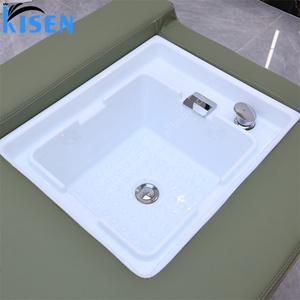 KISEN Équipement de salon de coiffure : Lit de spa capillaire électrique avec fonction de levage dorsal, hydrothérapie et massage thaïlandais, intégrant un bac de lavage et un bassin de spa pour les pieds - Product Image 4