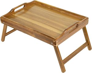 Vassoio da letto in acacia per <span class=keywords><strong>mangiare</strong></span>, vassoi per colazione <span class=keywords><strong>a</strong></span> letto, tavolino pieghevole in legno per divano - Product Image 1