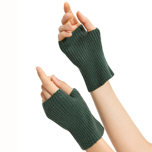 Gants en cachemire pur à 100 % pour femme, tricotés côtelés, isolation thermique, chaleur hivernale, couleur classique - Product Image 3