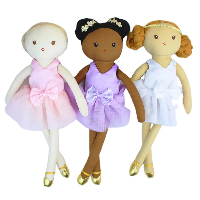חדש גיוון צעצועי חום ילדה בובת בד בעבודת יד Multiracial מגוונים בובת לבוש יפה תינוק רך צעצוע אפריקה ילדה סמרטוט בובה