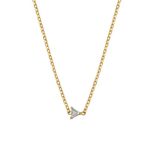 Geometric Triangle Pendant Necklace Stainless Steel 18K Gold Plated Zircon Claw Setting Gift Jewelry - Product Image 5