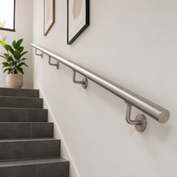 Support mural en acier inoxydable 304 pour main courante, support de rail pour tube rond, base de rosette, support de barre d'appui, fixation d'escalier