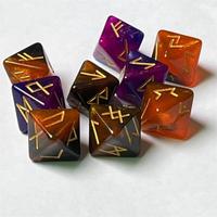 8-sided Rune Dice Huit sided Dreamy Starry Sky Luen Rune Dice Constellations Mysterious and Learned Lucky Dice ,3 PCS