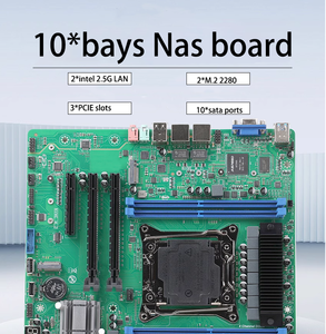 Mainboard Intel 10-Bay X99 C612 untuk <span class=keywords><strong>Server</strong></span> NAS Prosesor XEON <span class=keywords><strong>E5</strong></span> V3/V4 PCIEx16 6xDDR4 2.5G LAN ITX MATX Kapasitas RAM 64GB Baru - Product Image 2