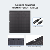 Panneaux solaires flexibles OEM ODM 120W 240W pour camping-car, bateau, alimentation extérieure, système solaire pour balcon, montage flexible sur surface