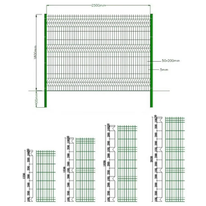 Clôture de jardin décorative en <span class=keywords><strong>métal</strong></span> 3D en V 50x200mm <span class=keywords><strong>Panneau</strong></span> de clôture en treillis soudé 3D enduit de PVC - Product Image 1