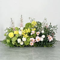 Fleurs artificielles en gros pour allées de mariage, rangées de fleurs artificielles personnalisables pour décoration de mariage, arrangements floraux en rangée
