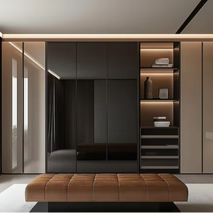 Customizable Modern Villa Bedroom <b>Wardrobe</b> Eco-Friendly Space-Saving Large Capacity Modular Storage Cabinets for Clothing - Product Image 1