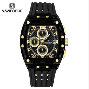 NAVIFORCE 7105 Hombres Relojes actuales Reloj de cuarzo cronógrafo resistente al agua original con caja de plástico Fabricación de reloj de pulsera personalizado - Product Image 3