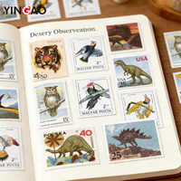 Pegatinas Adhesivas Personalizadas de Animales de Dibujos Animados, Pegatinas de Vinilo Resistentes al Agua y a los Desgarros, con Diseños de Búhos, Tigres, Dinosaurios y Aves