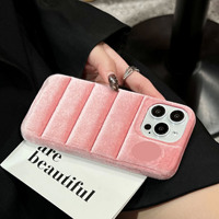 LeYi mode coton tissu or velours couverture mobile doudoune la coque de téléphone pour Apple iphone 115 14 pro max