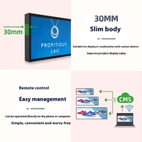 Mesin Iklan Layar Panjang 23.1/29 HD LCD Display Panel IPS 500cd/m Kecerahan Layar Multi-Sentuh Android 11 untuk Dalam Ruangan