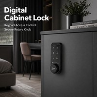 Serrure de meuble numérique intelligente en gros, à combinaison de mot de passe, partagée, double mode privé, en plastique noir mat, design moderne