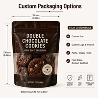 Sachet alimentaire multi-usages à fenêtre transparente, qualité alimentaire, pour chocolat, biscuits et autres snacks