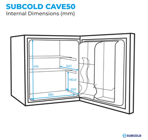 Mini-réfrigérateur noir SUBCOLD 48L 60L, porte simple avec serrure, finition mate, prise britannique standard, en stock, livraison rapide, économe en énergie - Product Image 4