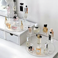 Présentoir à parfums en acrylique transparent, étagère de rangement cosmétique semi-circulaire à trois niveaux, présentoir à échantillons de rouge à lèvres en forme d'échelle, mobile