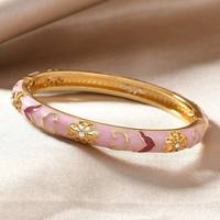 Bracelet ouvert plaqué or style palais, inspiré du brocart nuageux chinois Jingtailan, design élégant pour mariage