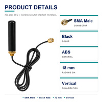 Antenne de cabinet à montage sur vis 700-2700 MHz 3 dBi avec connecteur SMA mâle pour routeurs industriels 4G LTE, passerelles et appareils de mesure M2M
