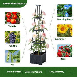 Jardinière auto-arrosante avec treillis de support pour tomates, cage de culture verticale pour légumes, pot de jardinage, vente en gros - Product Image 2