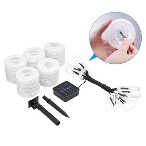 Guirlande lumineuse <span class=keywords><strong>Lampion</strong></span> en tissu de Noël solaire imperméable à l'eau à 10 <span class=keywords><strong>LED</strong></span> pour la décoration, le mariage, le festival, la cour - Product Image 6