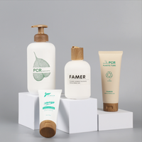 Flacon rond vide en plastique, contenant à shampoing, personnalisé, emballage cosmétique, à pompe, en plastique PE, ml