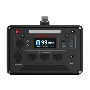 1280Wh 220V Lifepo4 배터리 팩 DC AC USB 홈 야외 캠핑 자동차 점프 1000 와트 태양열 휴대용 발전소/