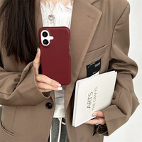 Étui de téléphone portable en cuir uni simple pour iPhone 16 15 Pro Max 14 Niche 13 Couple