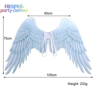 HESPER Disfraz de Carnaval, Mardi Gras, Halloween para Niñas, Disfraz Popular de Talla Grande, Accesorios de Disfraz, Alas de Águila de Plumas, Alas de Ángel - Product Image 3