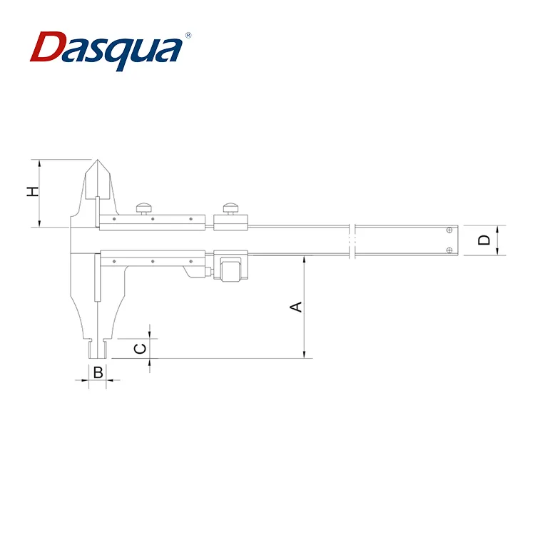 Dasqua Stainless Steel 0-300mm 0-600mm 0-1000mm Analog Vernier Caliper 500mm Big Size Caliper Nib Style Jaws Measuring Tool