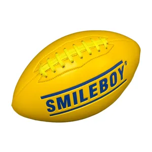 Manufacture Customized Rugby Ball Size 6 9 Yellow Pu Leather American Football for Junior Training