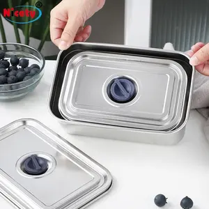 2024 Hot Food Preservation Containers Food Grade Stainless Steel Containers With Silicone Vents