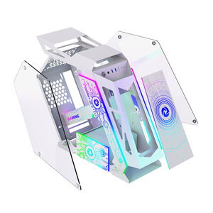 Boîtier <span class=keywords><strong>PC</strong></span> RTX 4090 avec panneau frontal en fibre de carbone, alimentation, refroidisseur RGB, fabrication pour jeux avec ventilateurs RGB - Product Image 2