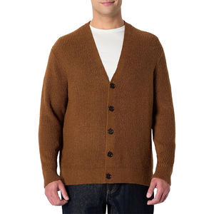 Vêtements d'extérieur en tricot pour l'automne et l'hiver, pulls à col en V personnalisés brodés, cardigan décoré de boutons pour hommes - Product Image 5