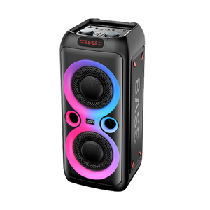 Altavoz Portátil para Exteriores Partybox, Altavoz Karaoke, Altavoz Activo de Plástico, Reproductor de Música, Sistema de Audio para Fiestas, Doble de 8 Pulgadas, Negro - Product Image 1