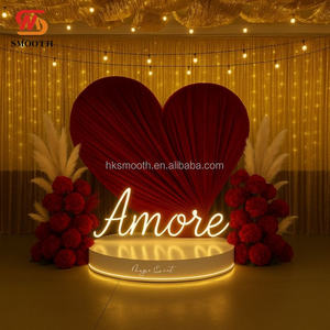 Arche en métal personnalisée en forme de cœur avec housse en tissu, arche en tissu à volants en forme de cœur rouge pour la décoration de mariage - Product Image 5