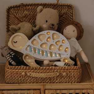 Segno animale casa camera da letto ornamento decorativo LED luce notturna per bambini bambino vivaio decorazione carina tartaruga in legno lampada da tavolo - Product Image 2