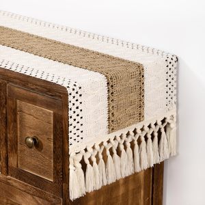 <span class=keywords><strong>Camino</strong></span> <span class=keywords><strong>de</strong></span> <span class=keywords><strong>Mesa</strong></span> Boho <span class=keywords><strong>de</strong></span> Macramé, <span class=keywords><strong>Camino</strong></span> <span class=keywords><strong>de</strong></span> <span class=keywords><strong>Mesa</strong></span> Tejido Estilo Rústico con Borlas, Decoración <span class=keywords><strong>de</strong></span> <span class=keywords><strong>Mesa</strong></span> <span class=keywords><strong>de</strong></span> Cocina <span class=keywords><strong>de</strong></span> Algodón y Lino para Comedor y Hogar - Product Image 4