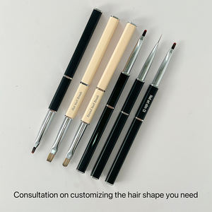 แปรงทำเล็บระดับมืออาชีพแบบกำหนดเอง แปรงทำเล็บโลหะพร้อมโลโก้แบรนด์ส่วนตัว ปากกาวาดลายเส้น 9มม. 12มม. 15มม. - Product Image 4