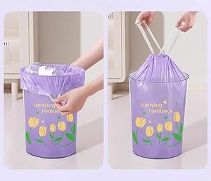 Huamaohengchun Drawstring Tear-Free Separated Plastic Can Liner for Bathroom Office Home Bedroom <b>Small</b> Garbage <b>Basket</b> Bags - Product Image 3