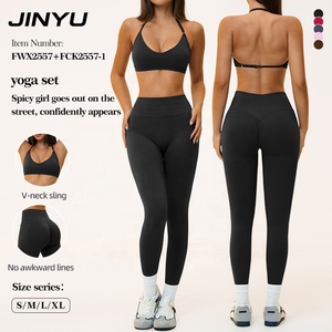 Custom Contrast Racerback Stretchy Worout Sports Bra Running Bra Butt Lifter High Mid Waist Gym Yoga Leggings Pants Fitness Set