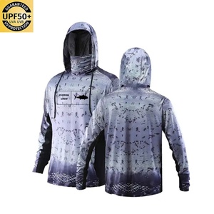 Chemise à manches longues personnalisée en polyester pour homme, protection solaire UPF 50, anti-UV, coupe-vent, pour la pêche - Product Image 2