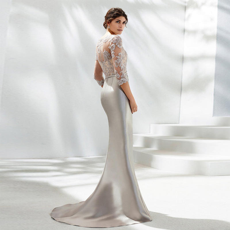 gown mother of the bride gray for wedding