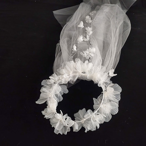 <span class=keywords><strong>Voile</strong></span> <span class=keywords><strong>de</strong></span> tête <span class=keywords><strong>de</strong></span> <span class=keywords><strong>mariée</strong></span> pour photographie, élégant diadème floral avec voiles pour mariage - Product Image 2