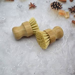 Hot Sale Sisal Fibre <b>Scrub</b> Washing Pot <b>Brush</b> Portable Bamboo Palm Dish <b>Brush</b> for Kitchen - Product Image 5